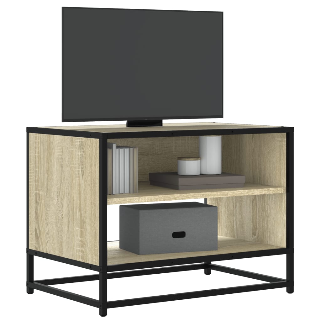 TV Cabinet Sonoma Oak 61x40x46 cm Engineered Wood and Metal