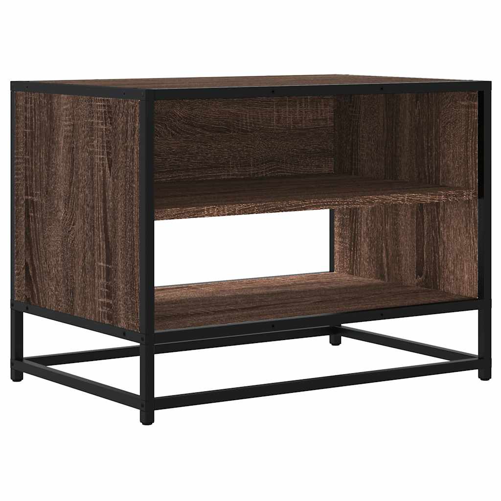 TV Cabinet Brown Oak 61x40x46 cm Engineered Wood and Metal