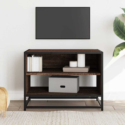 TV Cabinet Brown Oak 61x40x46 cm Engineered Wood and Metal