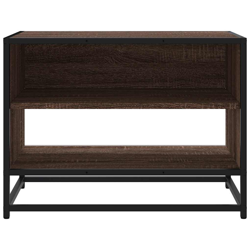 TV Cabinet Brown Oak 61x40x46 cm Engineered Wood and Metal