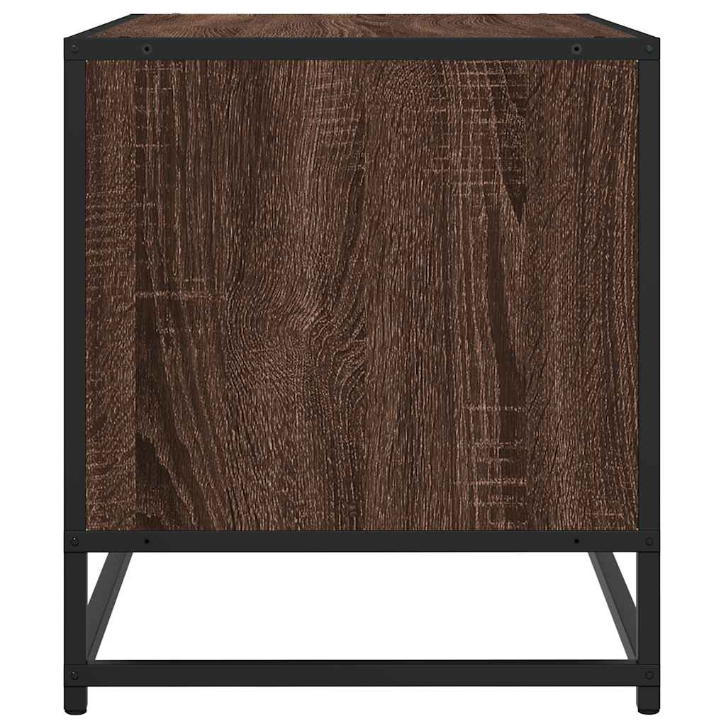 TV Cabinet Brown Oak 61x40x46 cm Engineered Wood and Metal