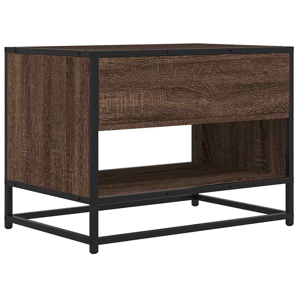 TV Cabinet Brown Oak 61x40x46 cm Engineered Wood and Metal