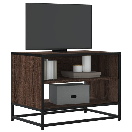 TV Cabinet Brown Oak 61x40x46 cm Engineered Wood and Metal