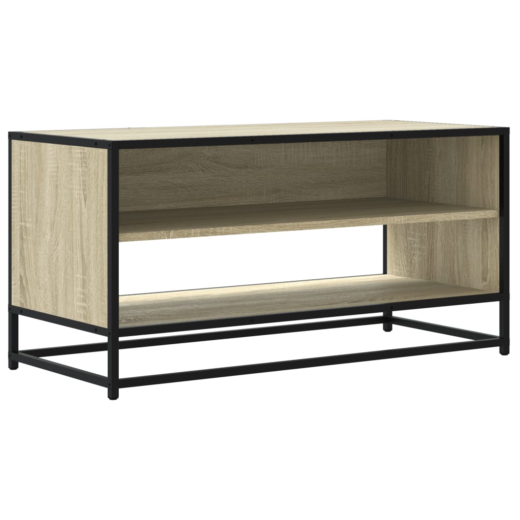 TV Cabinet Sonoma Oak 91x40x46 cm Engineered Wood and Metal