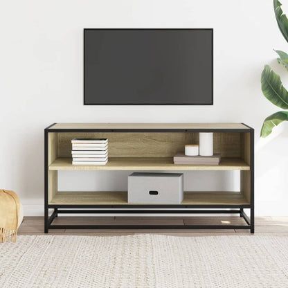 TV Cabinet Sonoma Oak 91x40x46 cm Engineered Wood and Metal