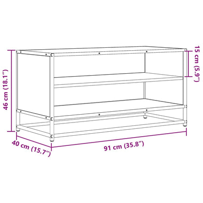 TV Cabinet Sonoma Oak 91x40x46 cm Engineered Wood and Metal