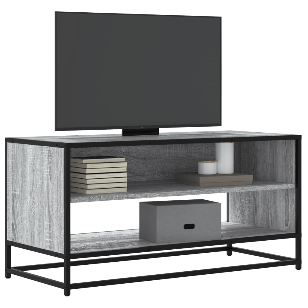 TV Cabinet Grey Sonoma 91x40x46 cm Engineered Wood and Metal