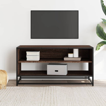 TV Cabinet Brown Oak 91x40x46 cm Engineered Wood and Metal