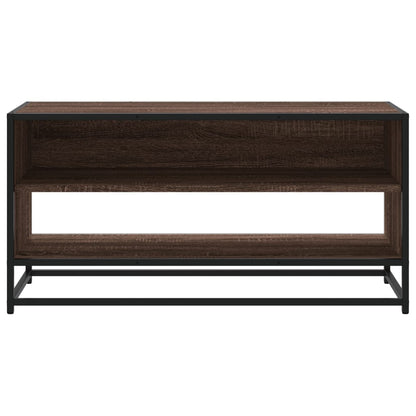 TV Cabinet Brown Oak 91x40x46 cm Engineered Wood and Metal