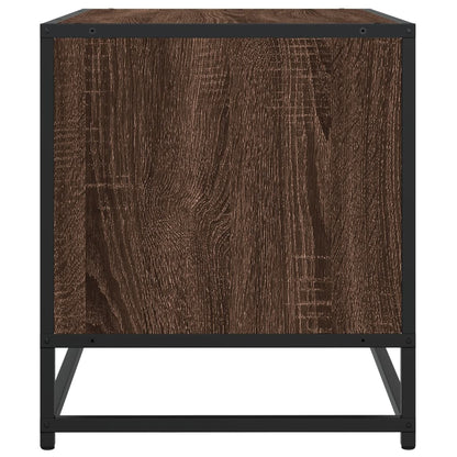 TV Cabinet Brown Oak 91x40x46 cm Engineered Wood and Metal