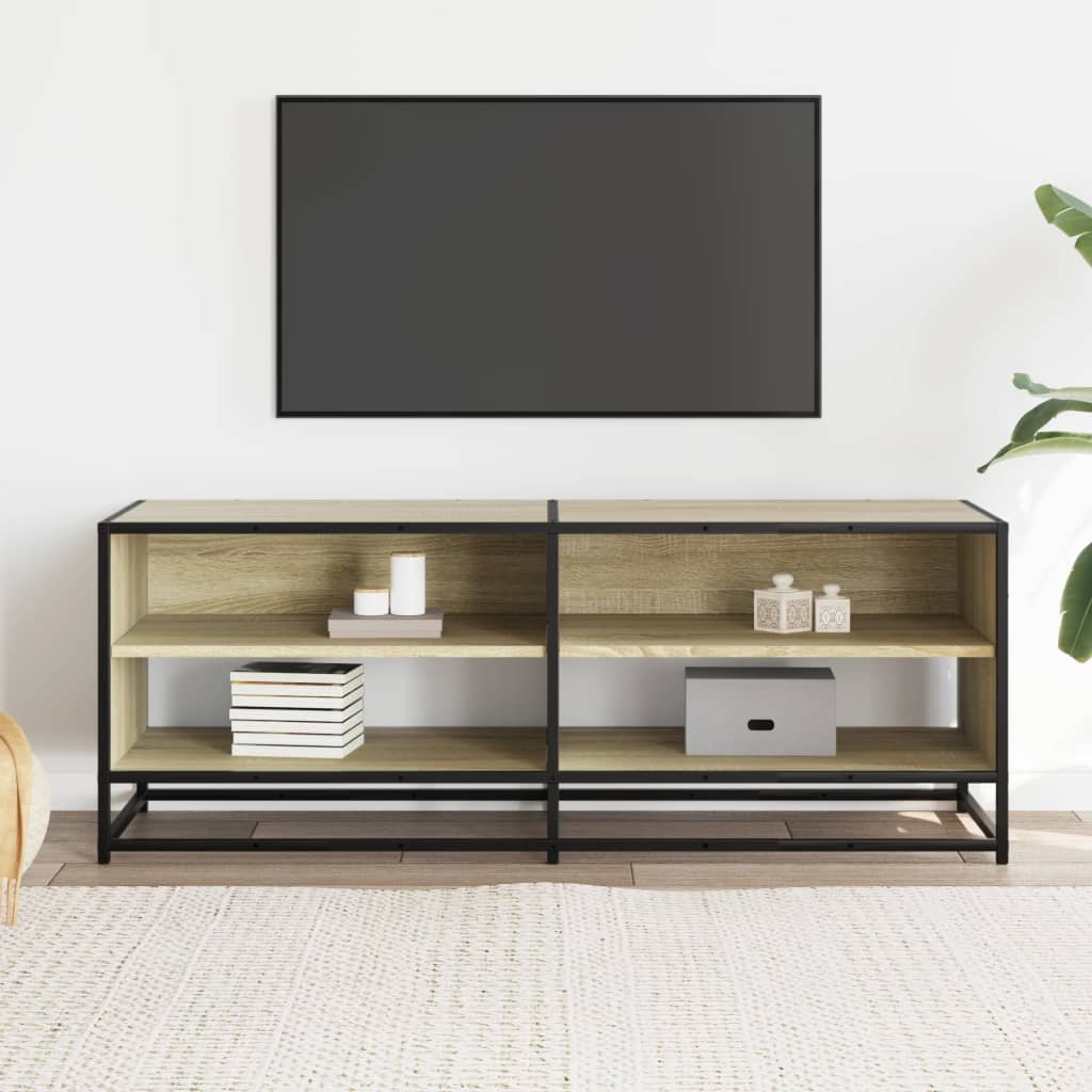 TV Cabinet Sonoma Oak 120.5x40x46 cm Engineered Wood and Metal