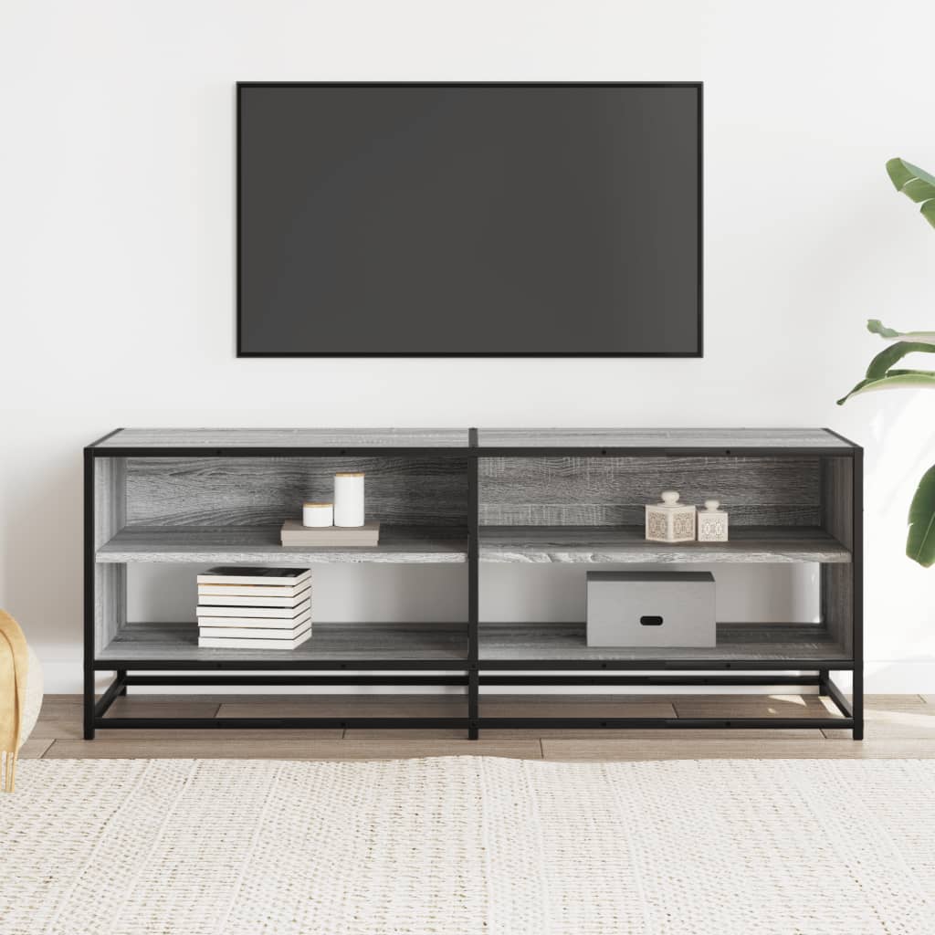 TV Cabinet Grey Sonoma 120.5x40x46 cm Engineered Wood and Metal