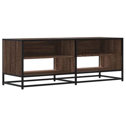 TV Cabinet Brown Oak 120.5x40x46 cm Engineered Wood and Metal