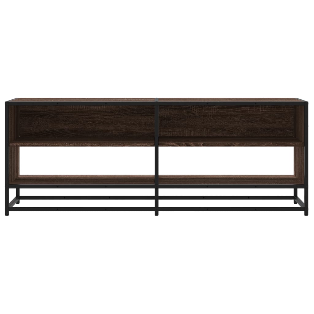 TV Cabinet Brown Oak 120.5x40x46 cm Engineered Wood and Metal