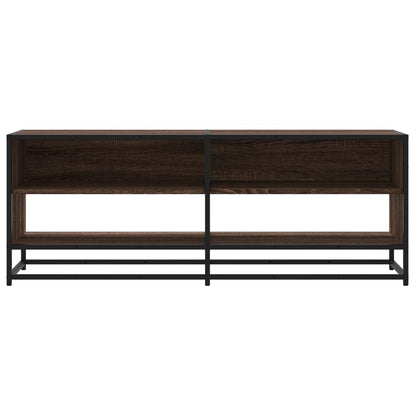 TV Cabinet Brown Oak 120.5x40x46 cm Engineered Wood and Metal