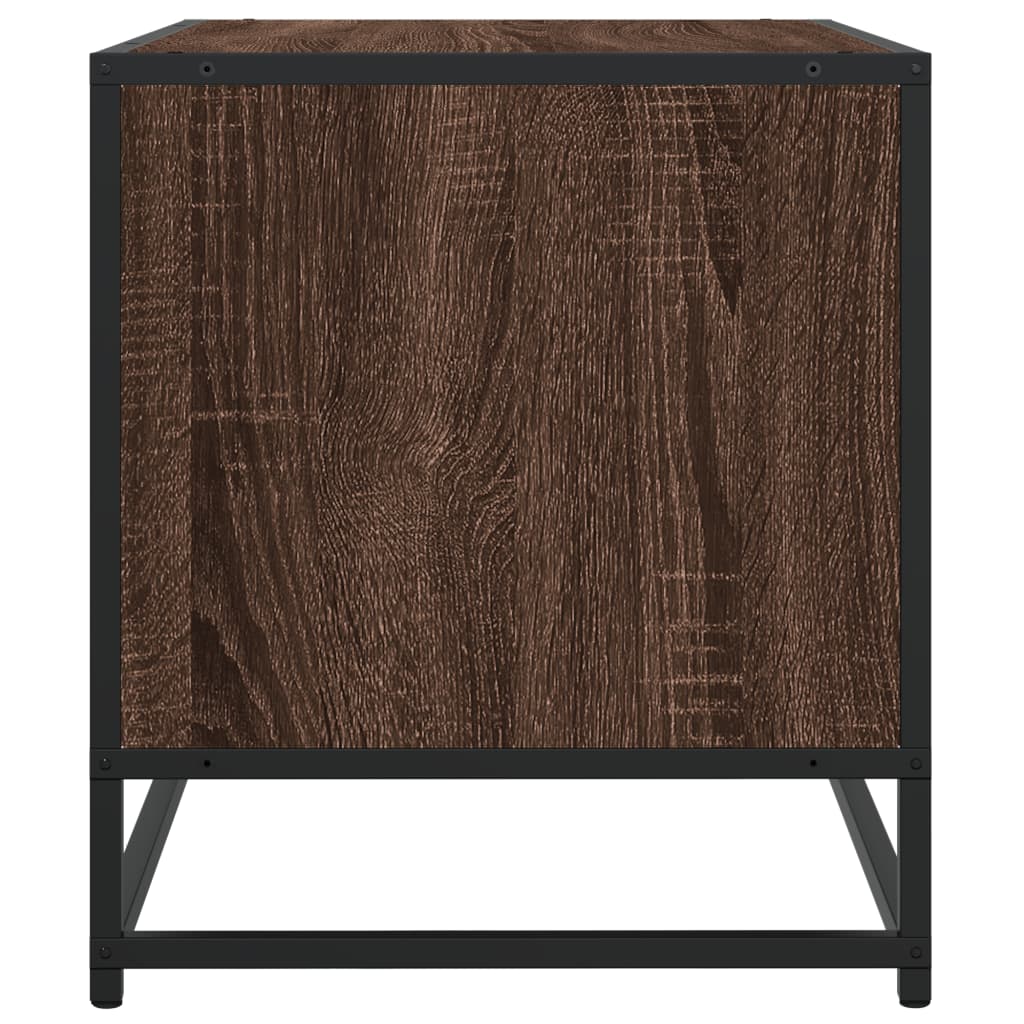 TV Cabinet Brown Oak 120.5x40x46 cm Engineered Wood and Metal