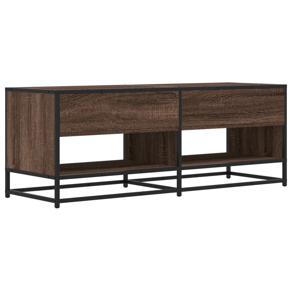 TV Cabinet Brown Oak 120.5x40x46 cm Engineered Wood and Metal