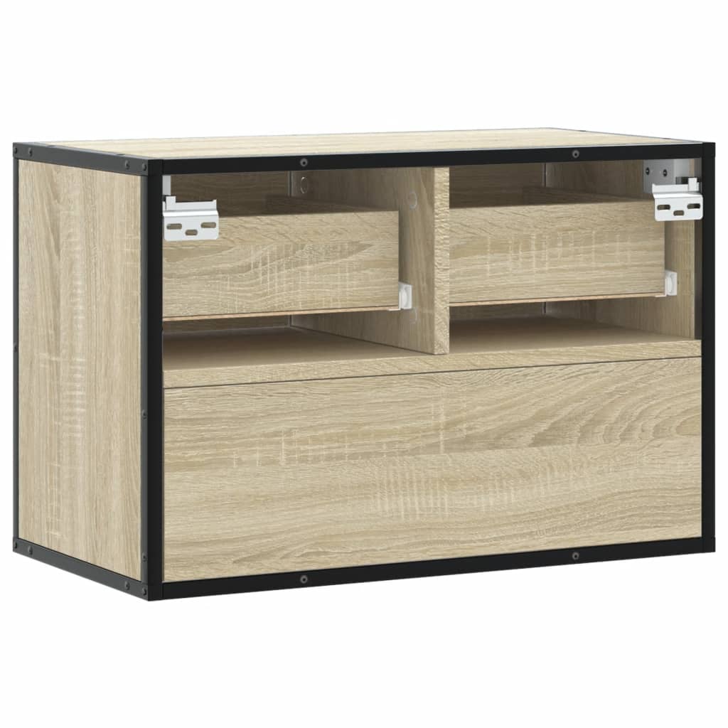 TV Cabinet Sonoma Oak 60x31x39.5 cm Engineered Wood and Metal