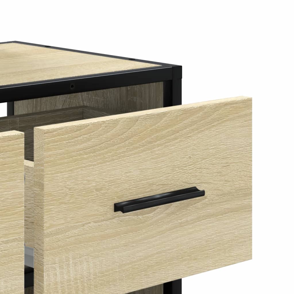 TV Cabinet Sonoma Oak 60x31x39.5 cm Engineered Wood and Metal