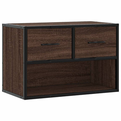 TV Cabinet Brown Oak 60x31x39.5 cm Engineered Wood and Metal