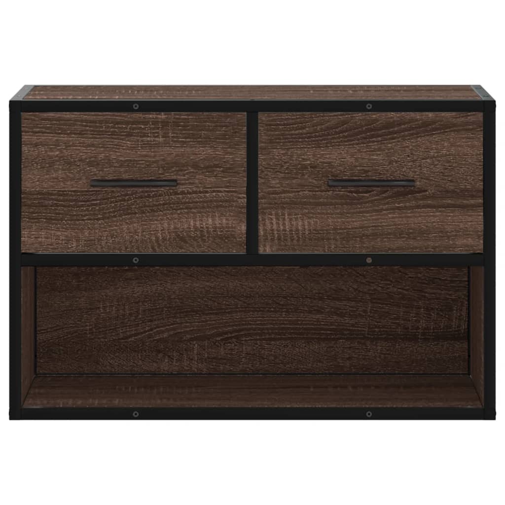 TV Cabinet Brown Oak 60x31x39.5 cm Engineered Wood and Metal