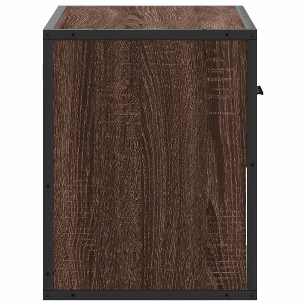 TV Cabinet Brown Oak 60x31x39.5 cm Engineered Wood and Metal