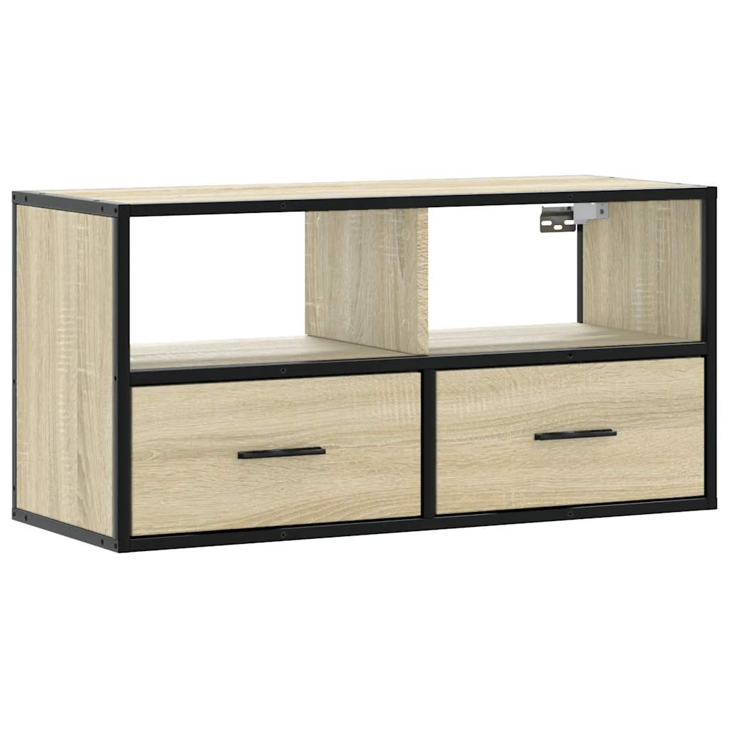 TV Cabinet Sonoma Oak 80x31x39.5 cm Engineered Wood and Metal