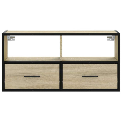 TV Cabinet Sonoma Oak 80x31x39.5 cm Engineered Wood and Metal