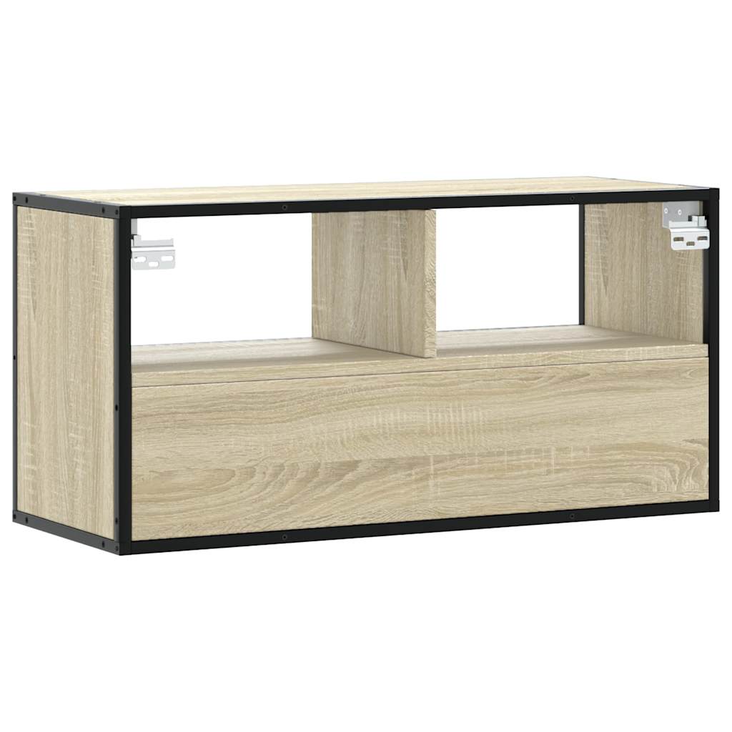 TV Cabinet Sonoma Oak 80x31x39.5 cm Engineered Wood and Metal