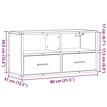 TV Cabinet Sonoma Oak 80x31x39.5 cm Engineered Wood and Metal