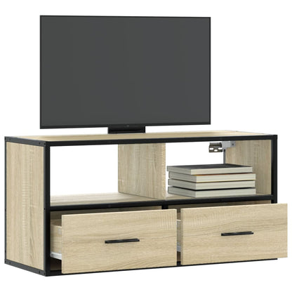 TV Cabinet Sonoma Oak 80x31x39.5 cm Engineered Wood and Metal