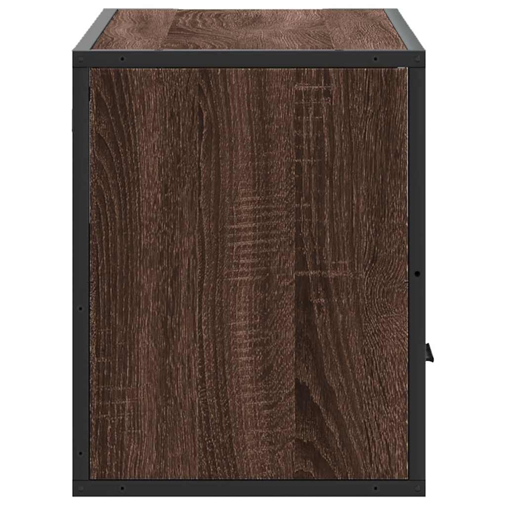 TV Cabinet Brown Oak 80x31x39.5 cm Engineered Wood and Metal