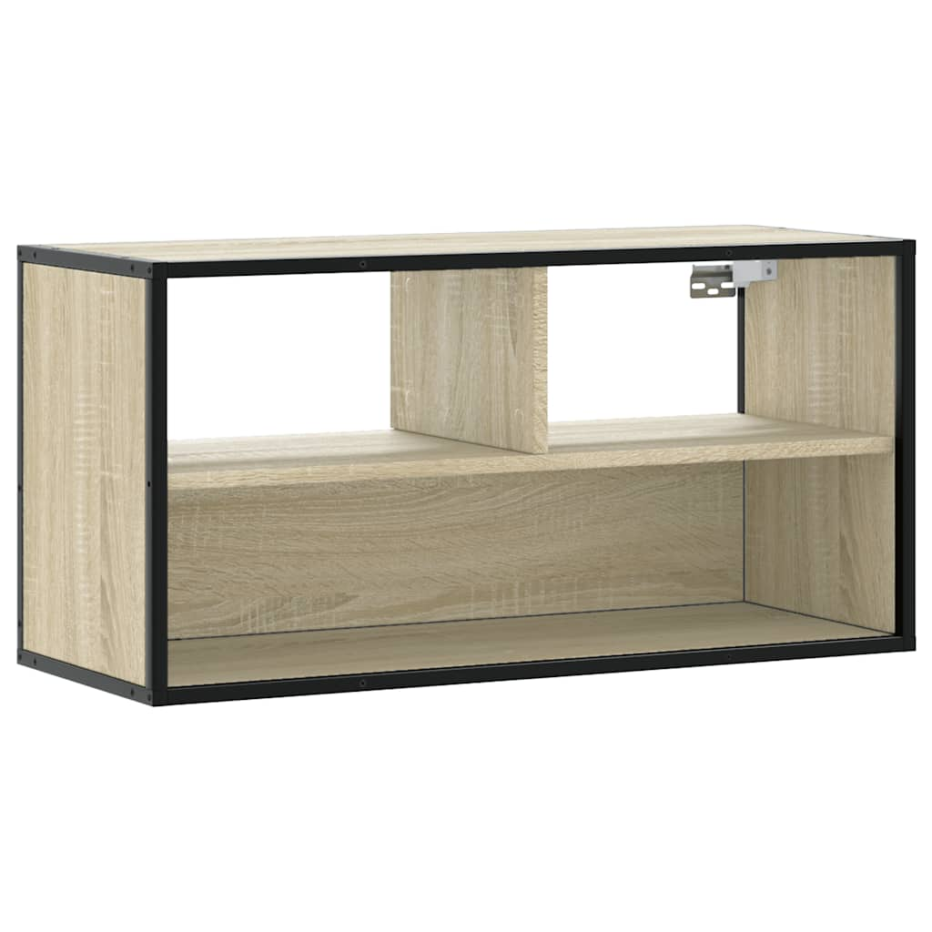 TV Cabinet Sonoma Oak 80x31x39.5 cm Engineered Wood and Metal