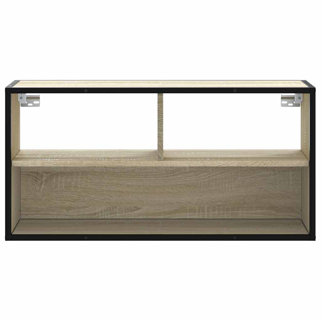 TV Cabinet Sonoma Oak 80x31x39.5 cm Engineered Wood and Metal