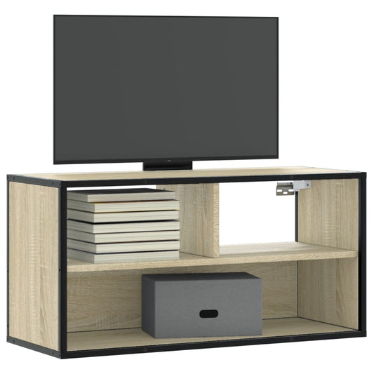 TV Cabinet Sonoma Oak 80x31x39.5 cm Engineered Wood and Metal