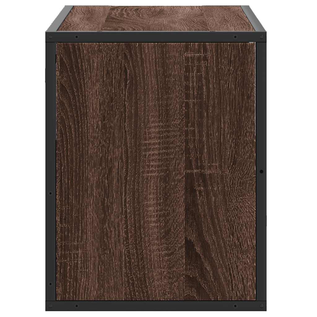 TV Cabinet Brown Oak 80x31x39.5 cm Engineered Wood and Metal