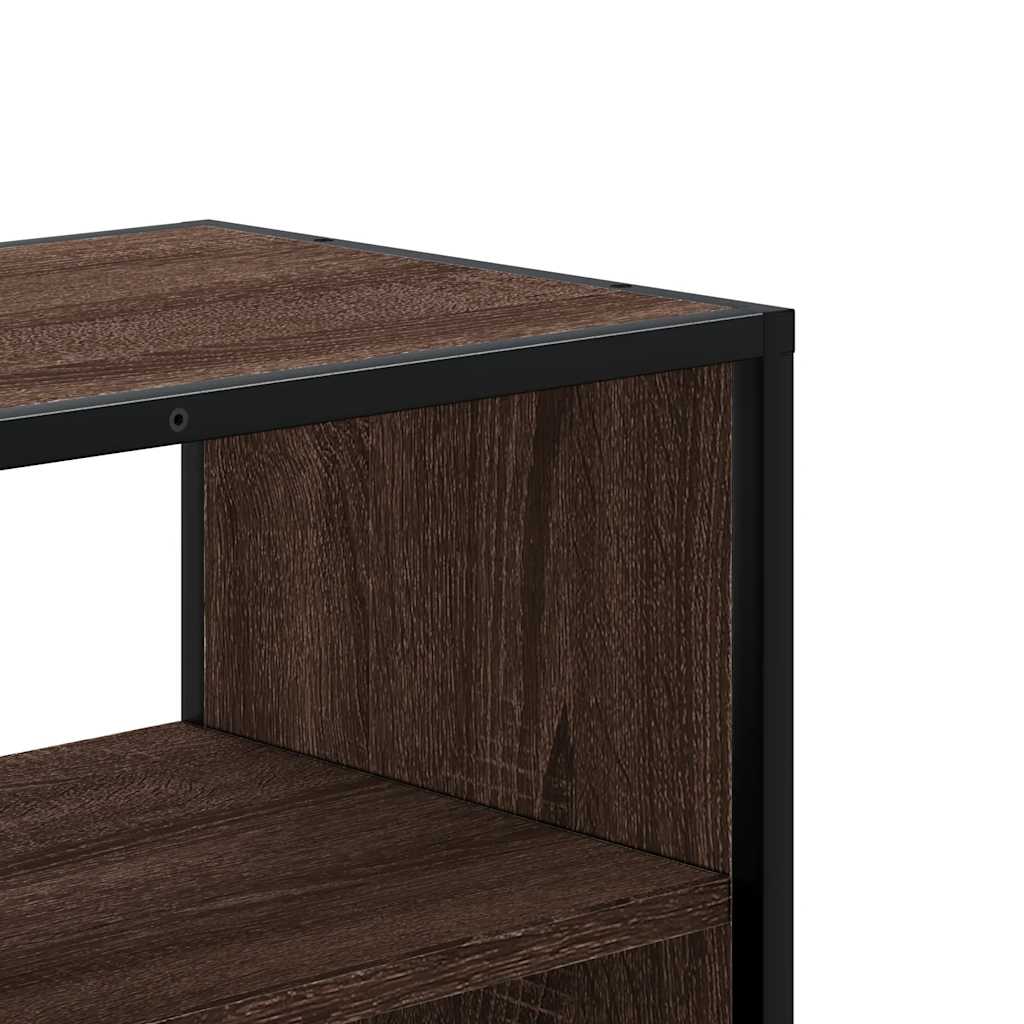 TV Cabinet Brown Oak 80x31x39.5 cm Engineered Wood and Metal