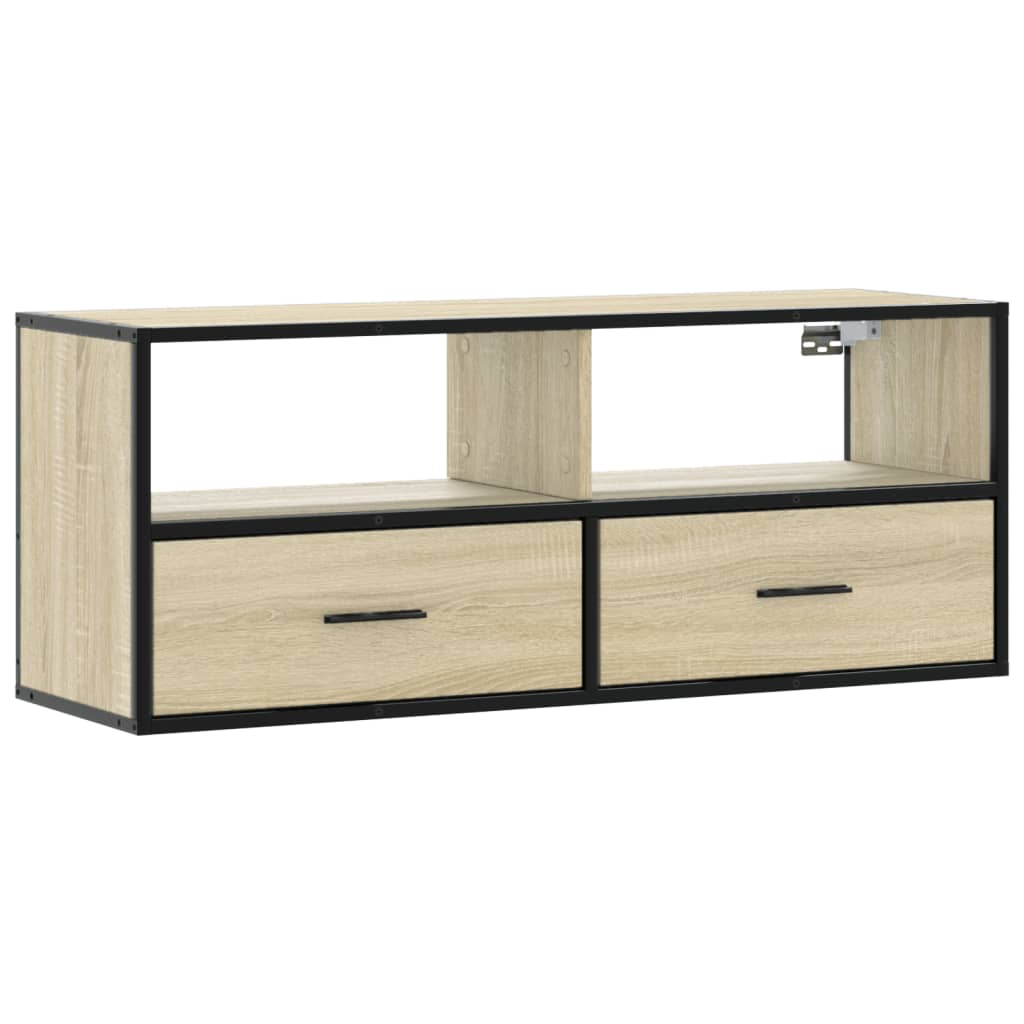 TV Cabinet Sonoma Oak 100x31x39.5 cm Engineered Wood and Metal