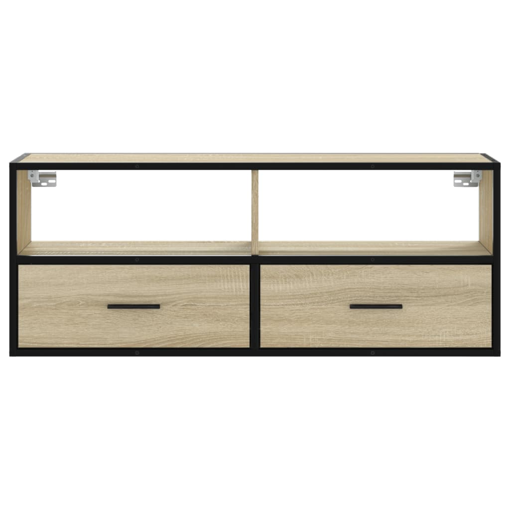 TV Cabinet Sonoma Oak 100x31x39.5 cm Engineered Wood and Metal