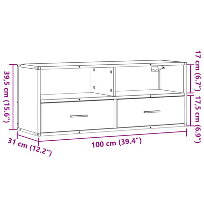 TV Cabinet Sonoma Oak 100x31x39.5 cm Engineered Wood and Metal