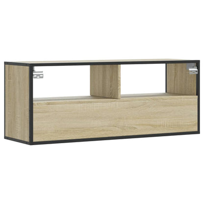 TV Cabinet Sonoma Oak 100x31x39.5 cm Engineered Wood and Metal