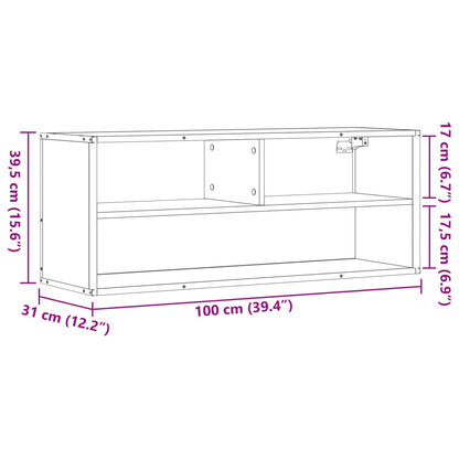 TV Cabinet Sonoma Oak 100x31x39.5 cm Engineered Wood and Metal