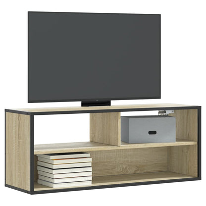 TV Cabinet Sonoma Oak 100x31x39.5 cm Engineered Wood and Metal