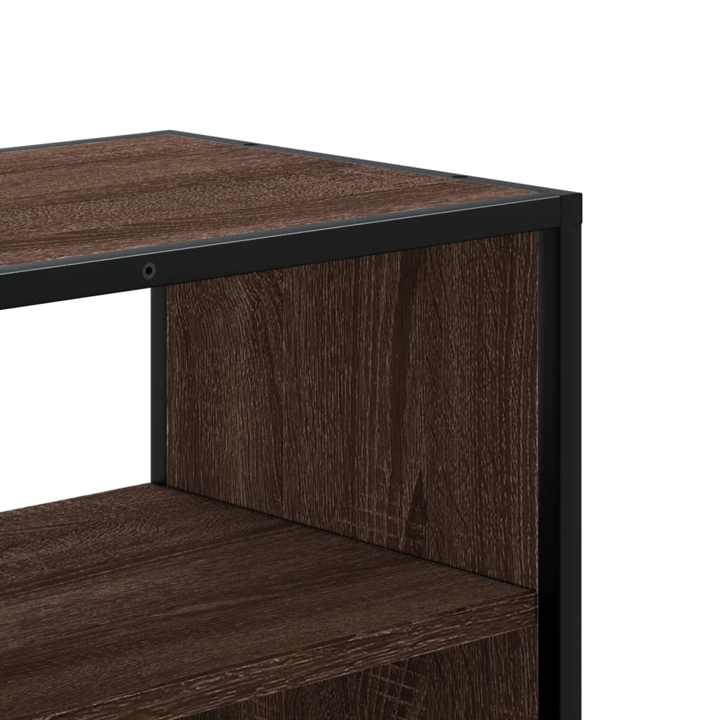 TV Cabinet Brown Oak 100x31x39.5 cm Engineered Wood and Metal