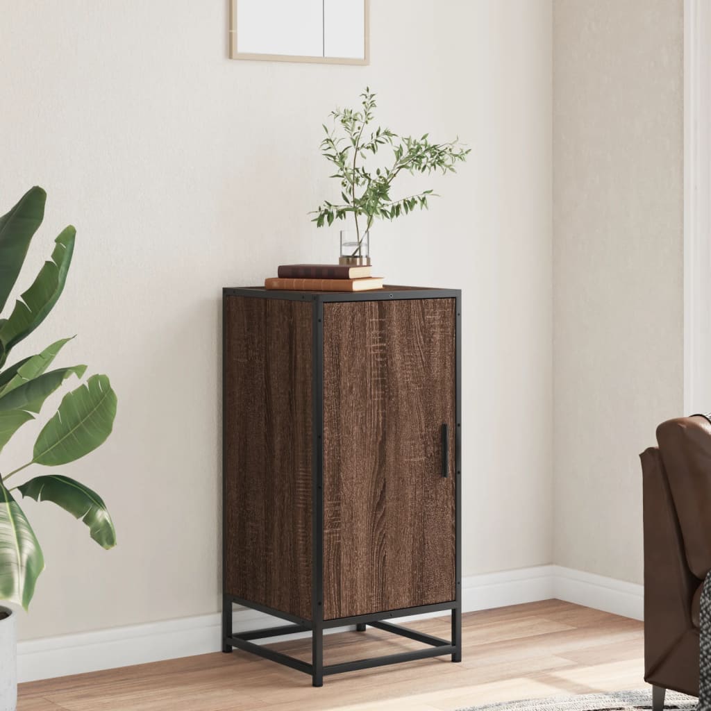 Sideboard Brown Oak 35.5x35x76 cm Engineered Wood and Metal