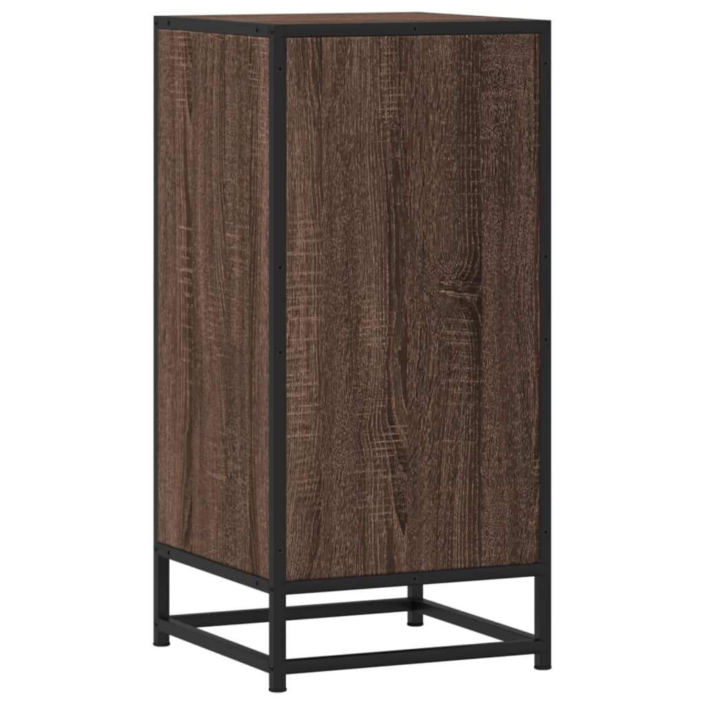 Sideboard Brown Oak 35.5x35x76 cm Engineered Wood and Metal