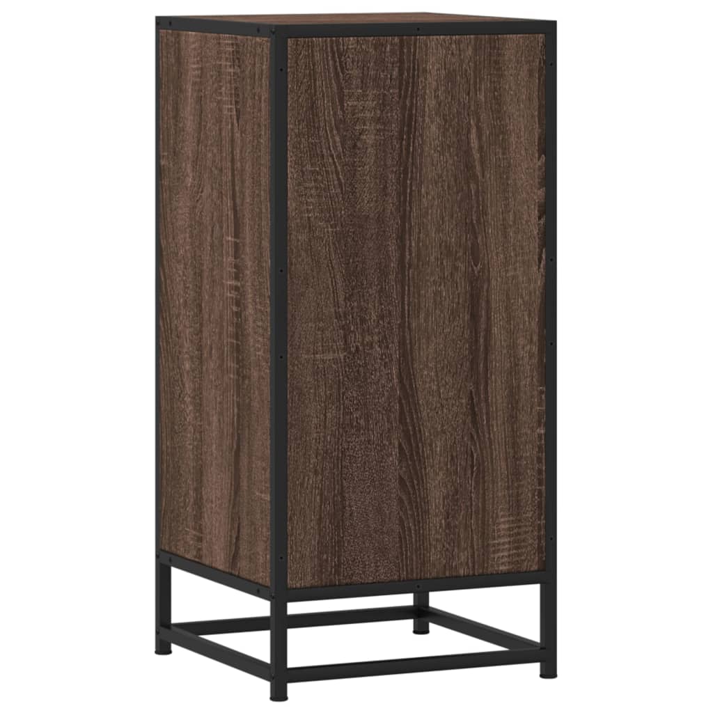 Sideboard Brown Oak 35.5x35x76 cm Engineered Wood and Metal