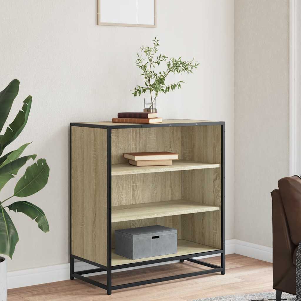 Sideboard Sonoma Oak 68x35x76 cm Engineered Wood and Metal