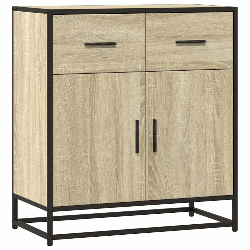 Sideboard Sonoma Oak 68x35x76 cm Engineered Wood and Metal