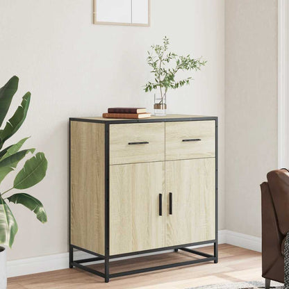 Sideboard Sonoma Oak 68x35x76 cm Engineered Wood and Metal